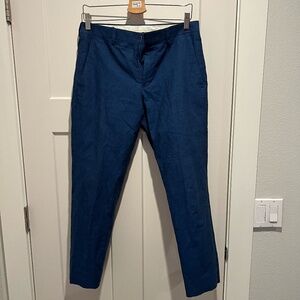 J. Crew J Crew Ludlow Blue Slim Fit Trousers Pants Cotton Linen Blend 28 x 32